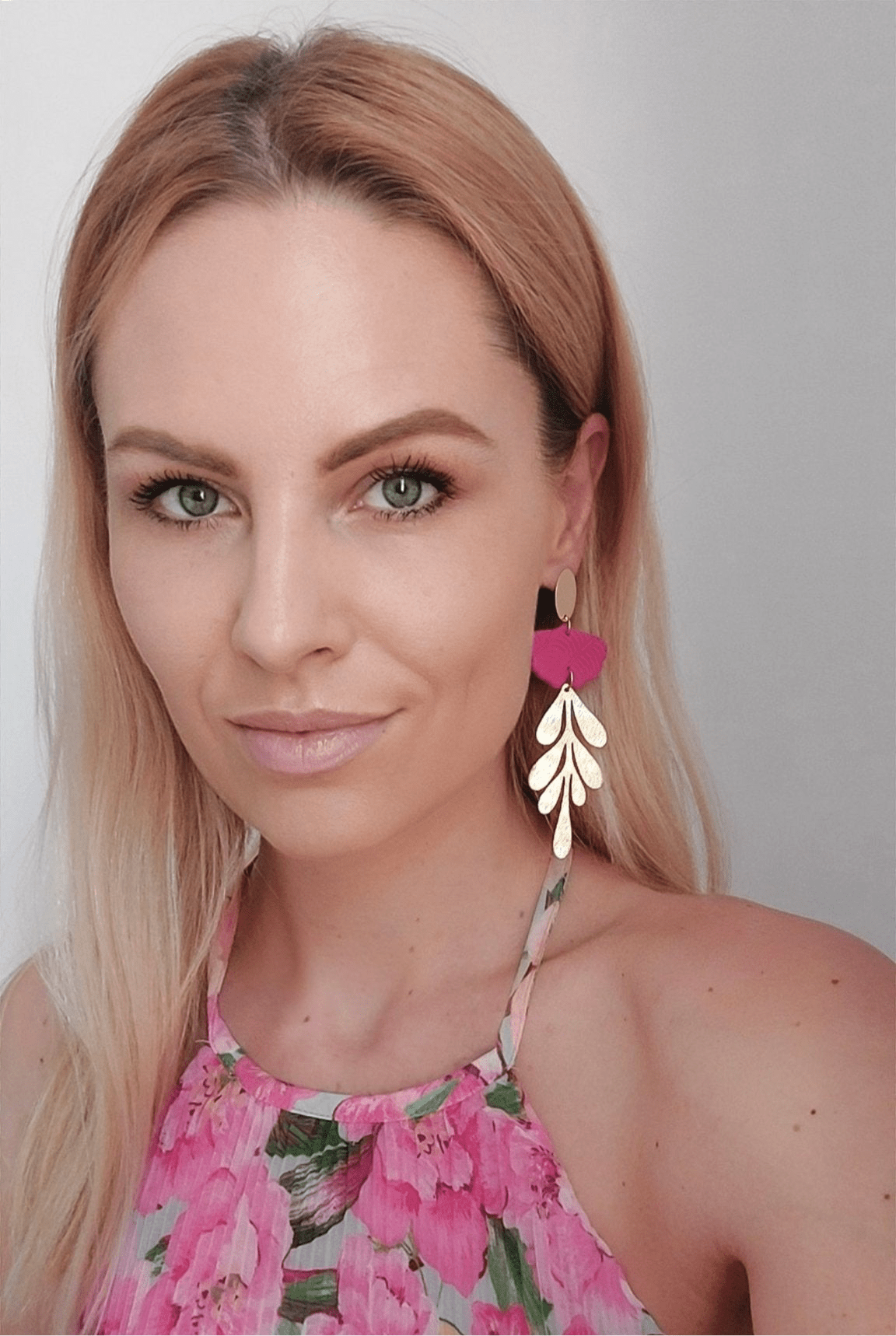 Cassia – Boucles Feuille Plaqué Or 18k Rose