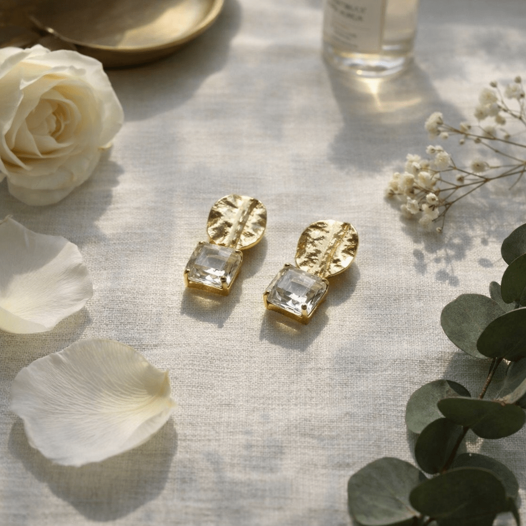 Vitrea – Boucles Or 18K & Verre Transparent