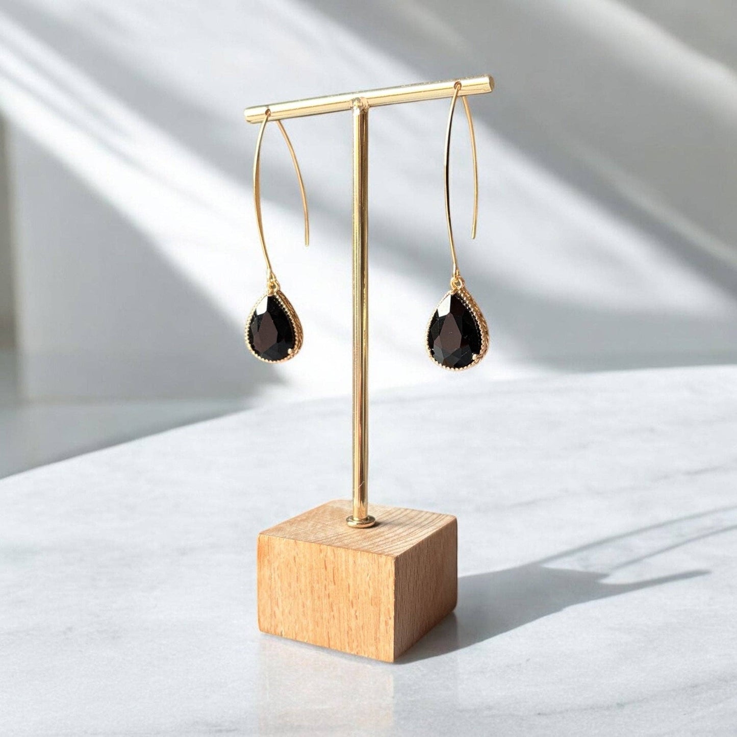 Midnight Drops - Boucles d'oreilles longues noires