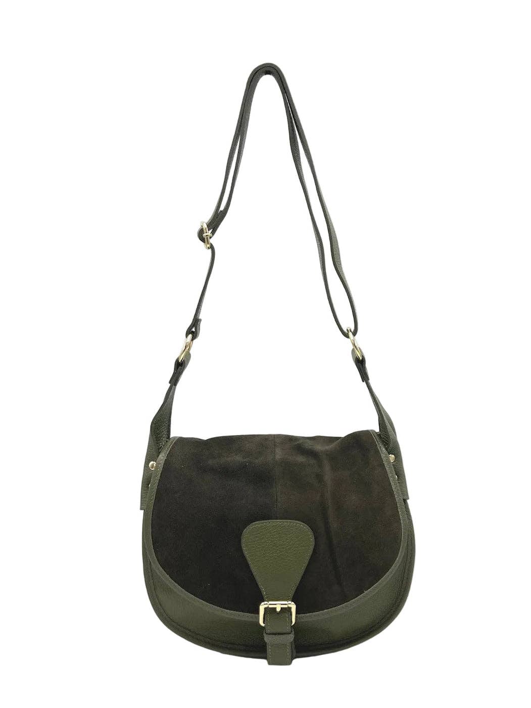 Sac Selle en Cuir Suédé  — Olive