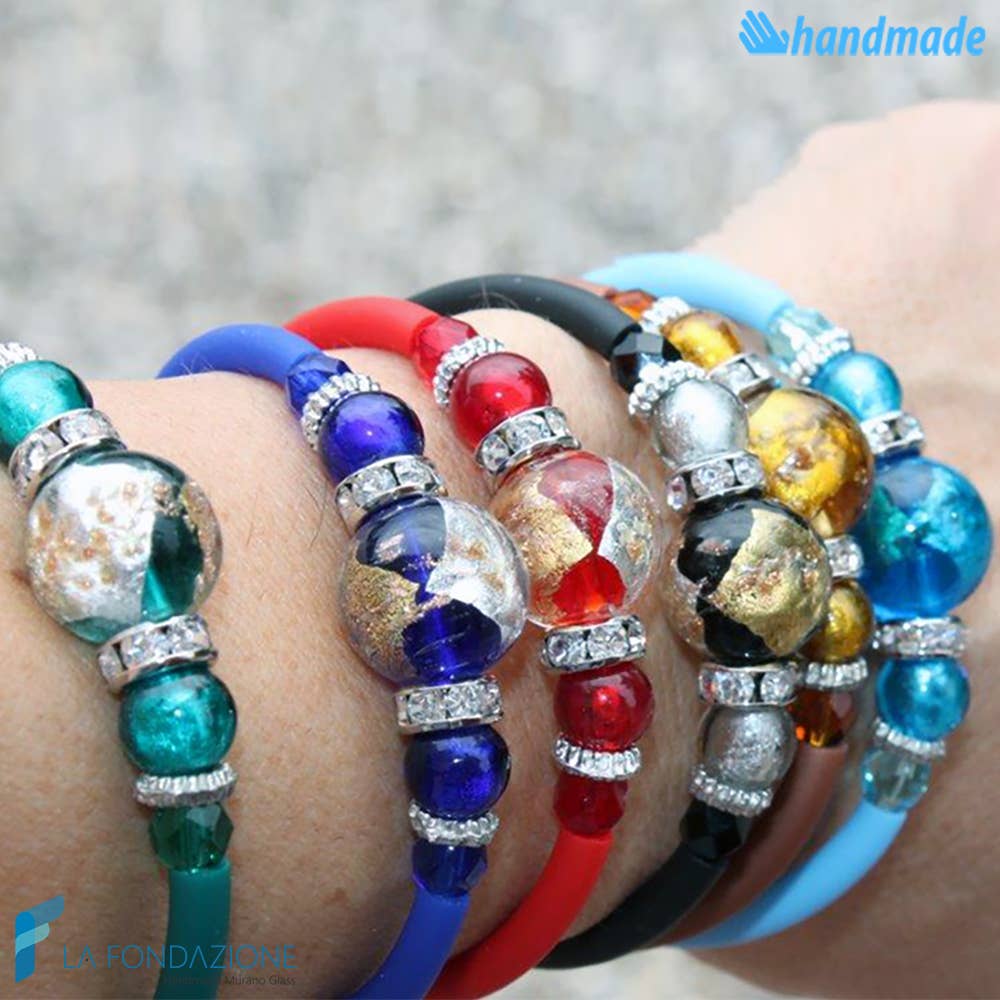 Perla - Bracelet en verre de Murano: Azure