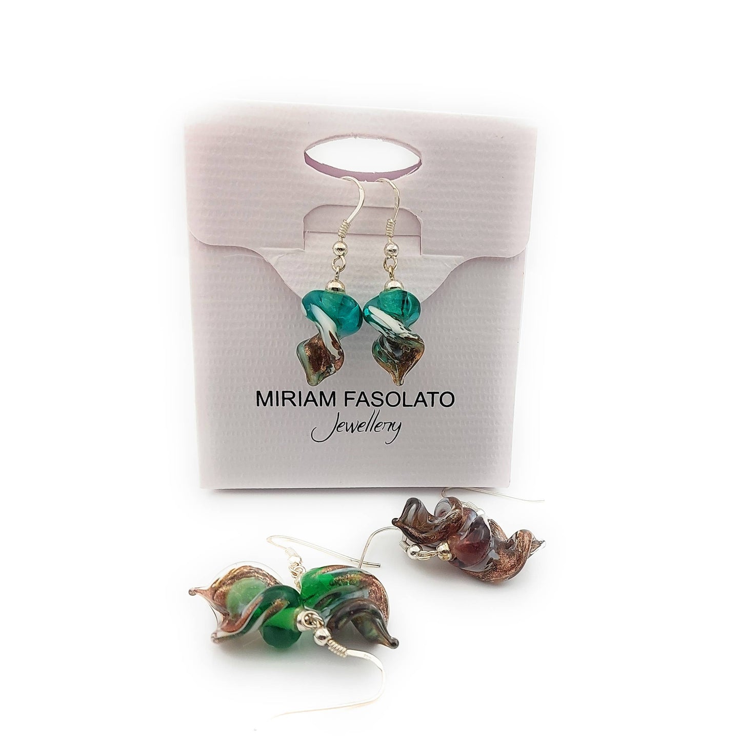 Boucles Murano Argent 925 – Couleur de la Mer