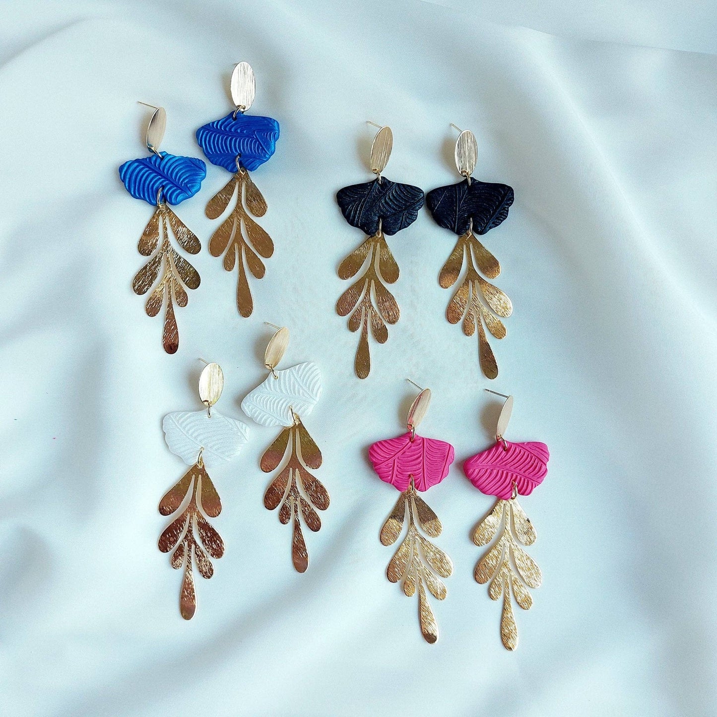 Cassia – Boucles Feuille Plaqué Or 18k Rose