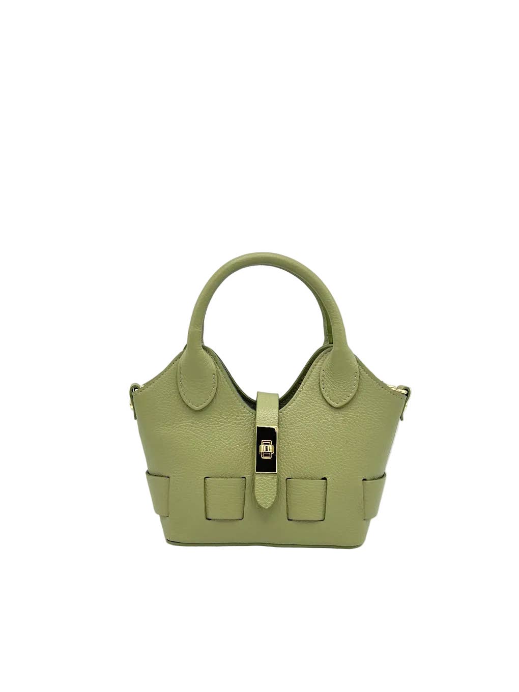 Sac Bandoulière en Cuir Véritable Fait en Italie — Jaune