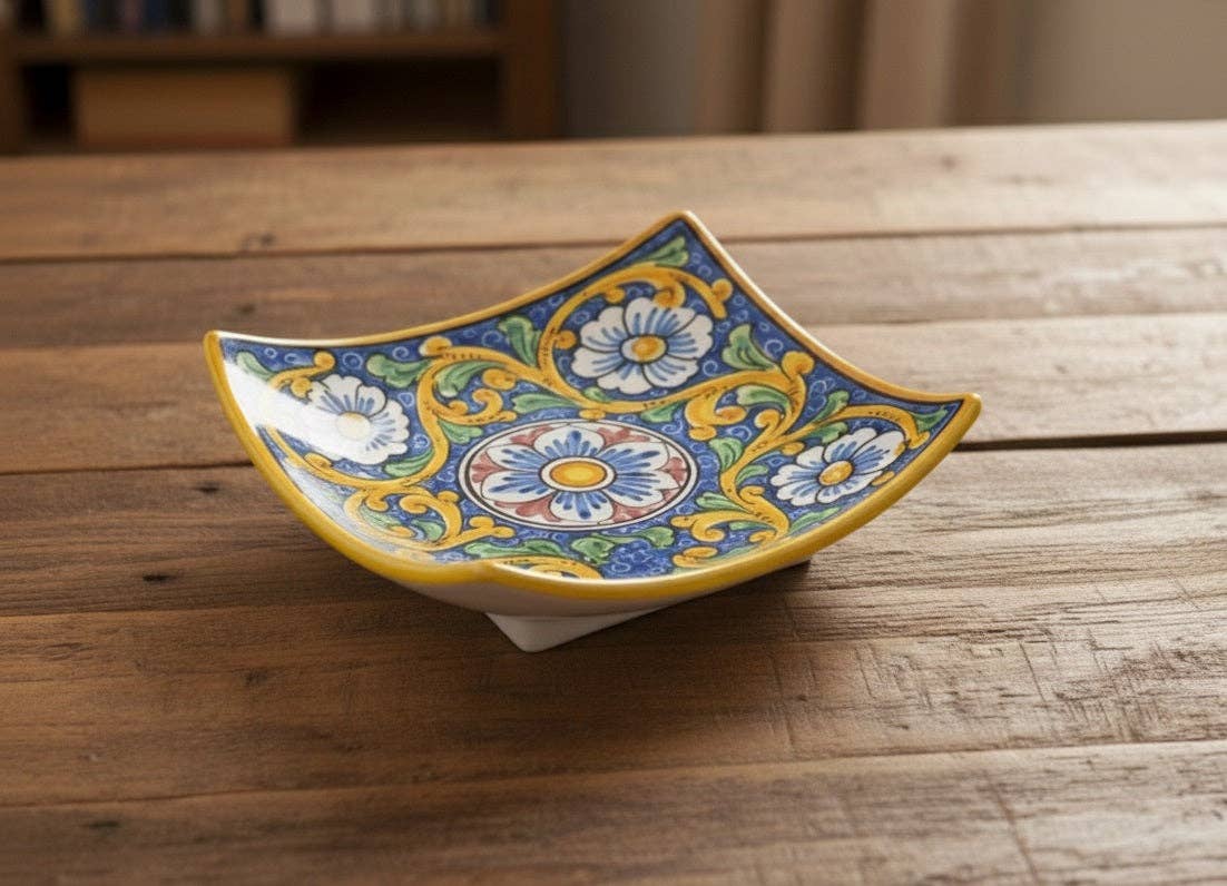 Vide-poche en céramique décorée à la main par des céramistes siciliens baroque art. 26