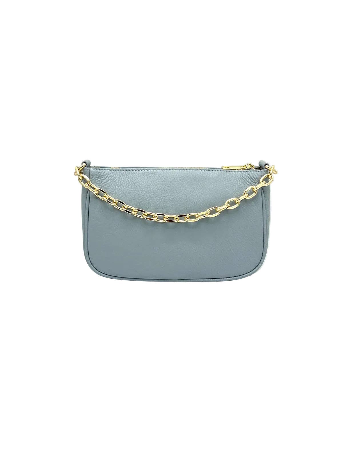 Suie Valentini- Sac à bandoulière en cuir véritable,  Bleu Clair