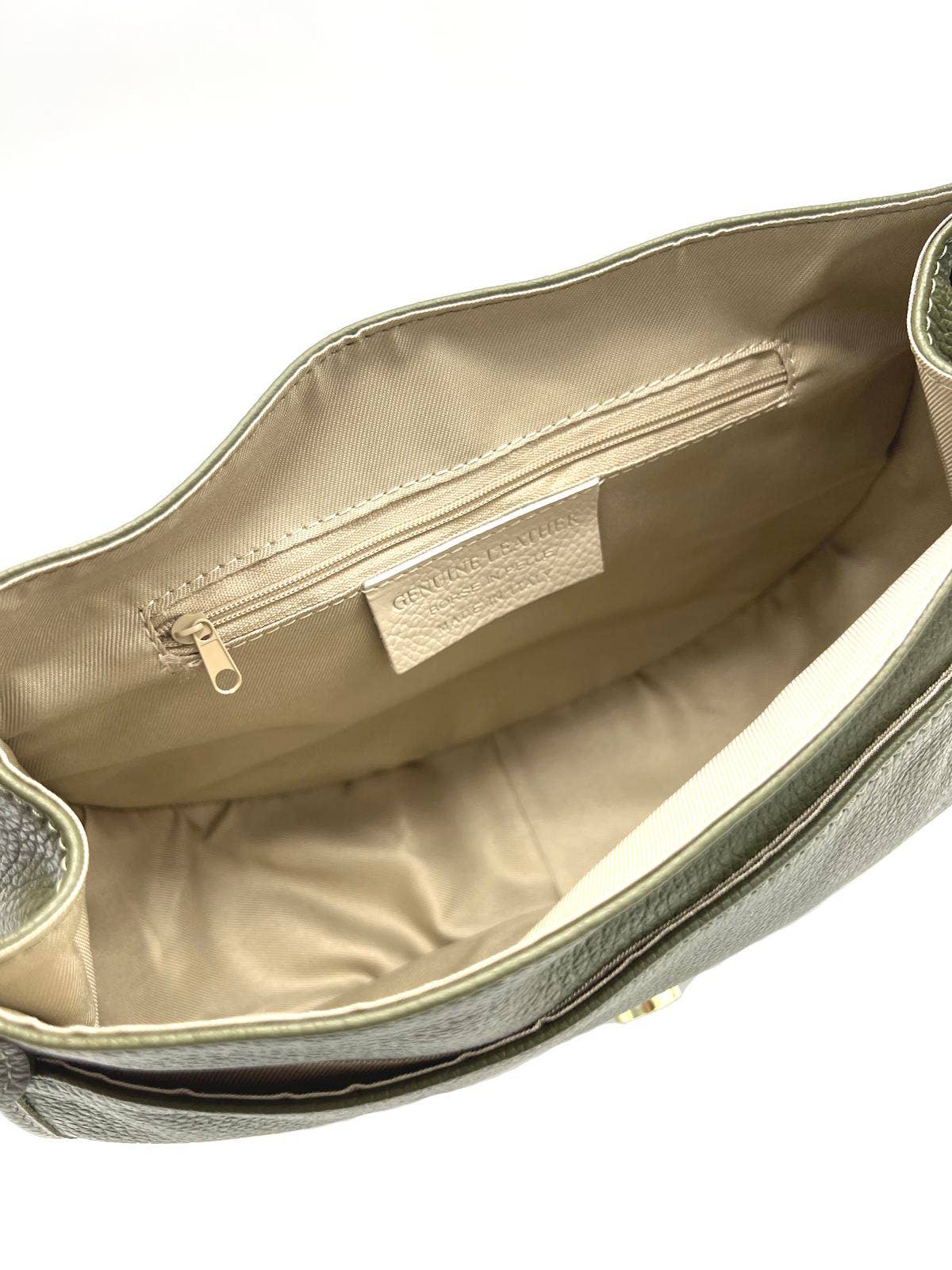 Sac Selle en Cuir Suédé  — Olive