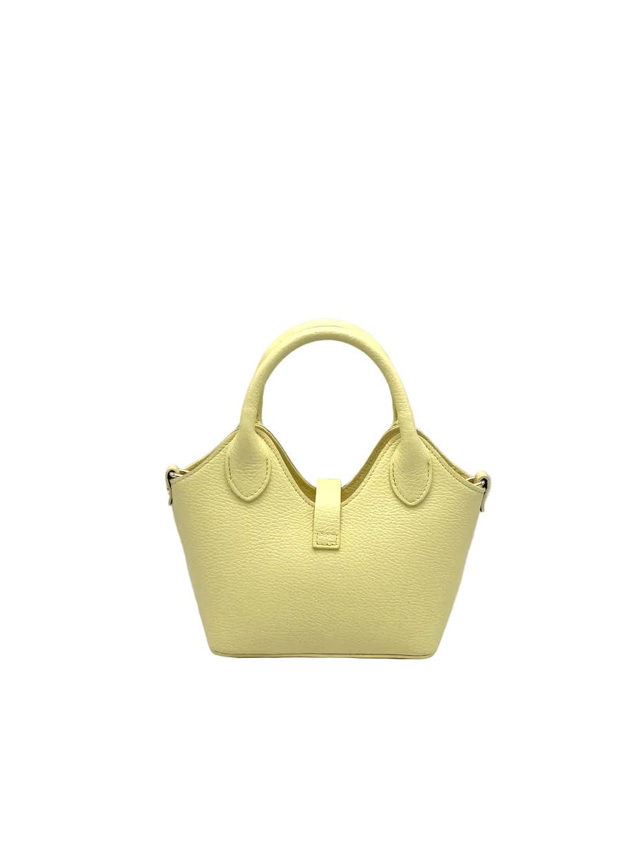 Sac Bandoulière en Cuir Véritable Fait en Italie — Jaune