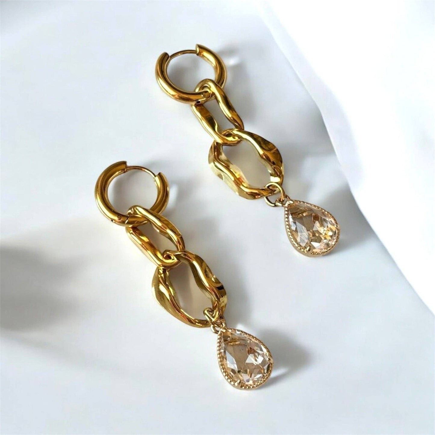 Chain Elegance – Boucles Chaîne Acier Plaqué Or