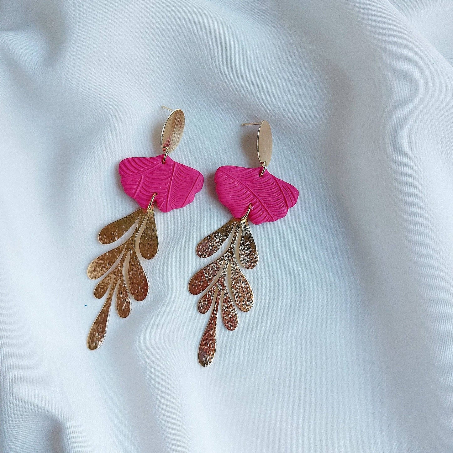 Cassia – Boucles Feuille Plaqué Or 18k Rose
