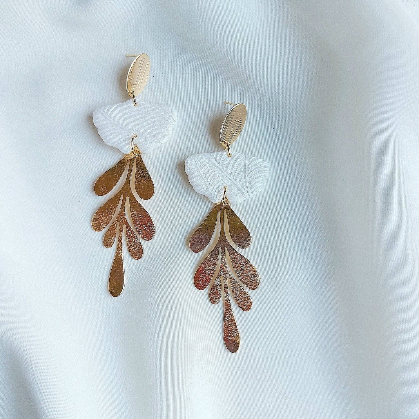 Cassia – Boucles Feuille Plaqué Or 18k Rose