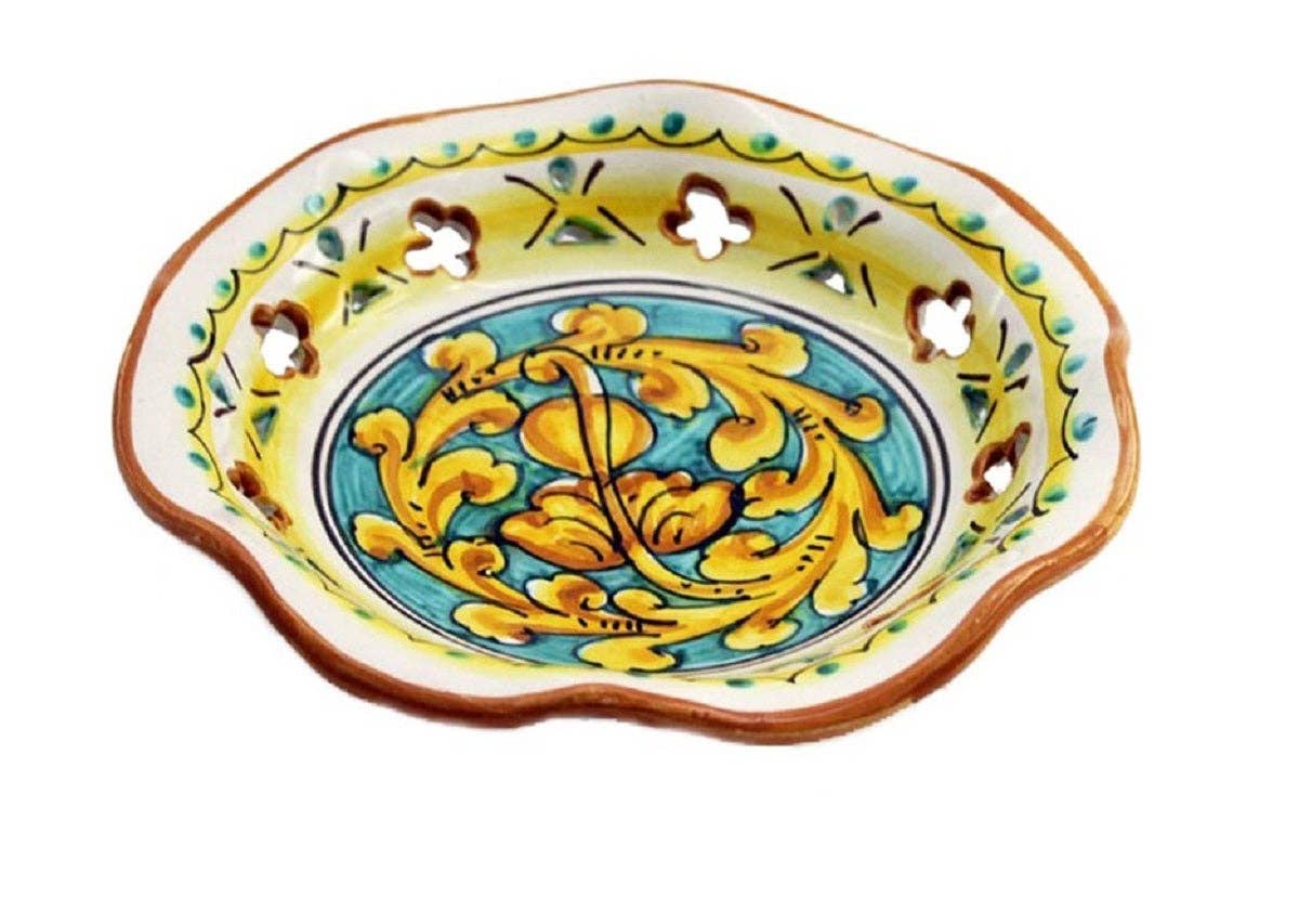 Grand bol en céramique décoré à la main par des céramistes siciliens gianluca art 22