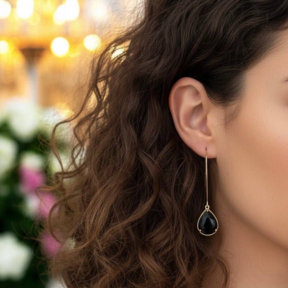 Midnight Drops - Boucles d'oreilles longues noires