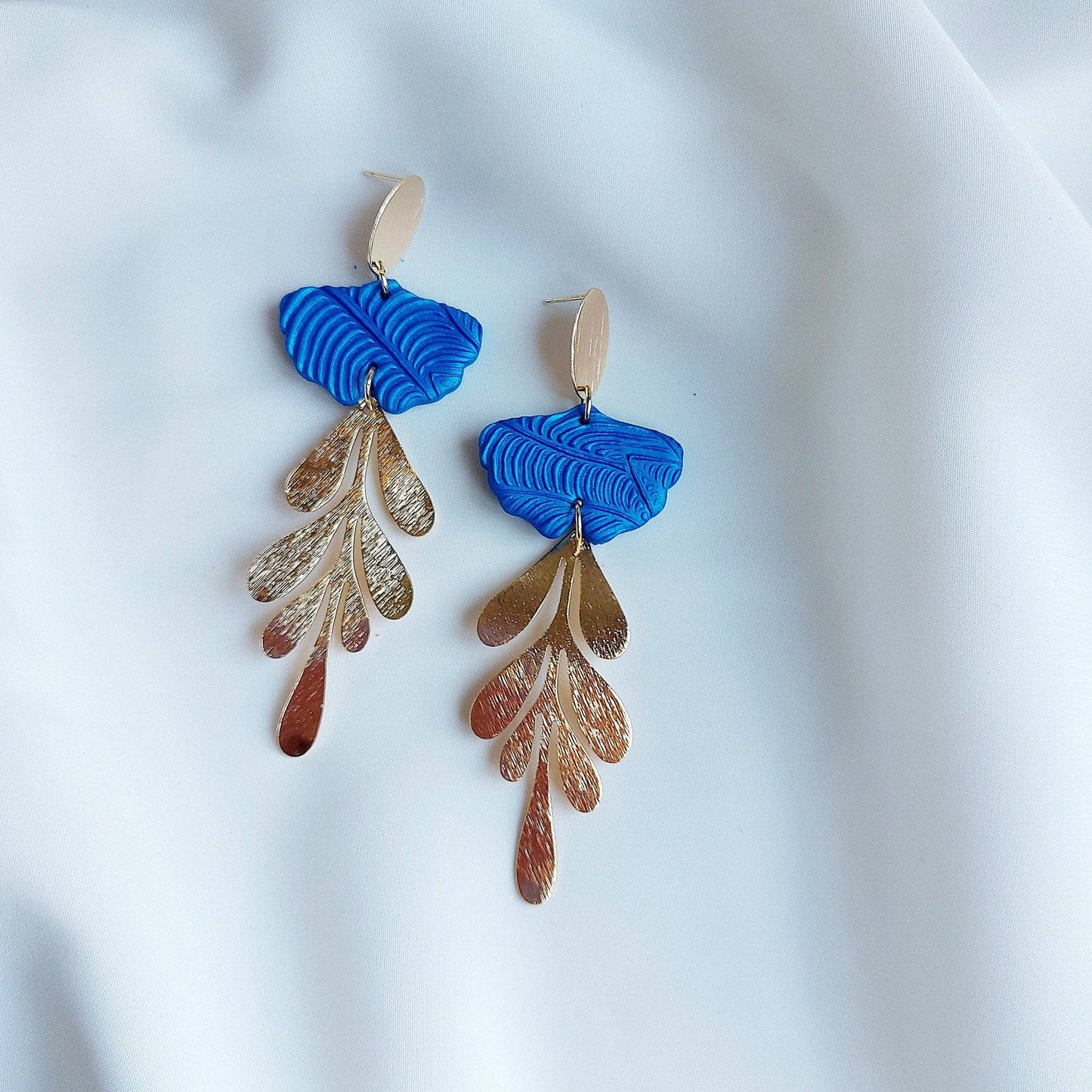 Cassia – Boucles Feuille Plaqué Or 18k Rose