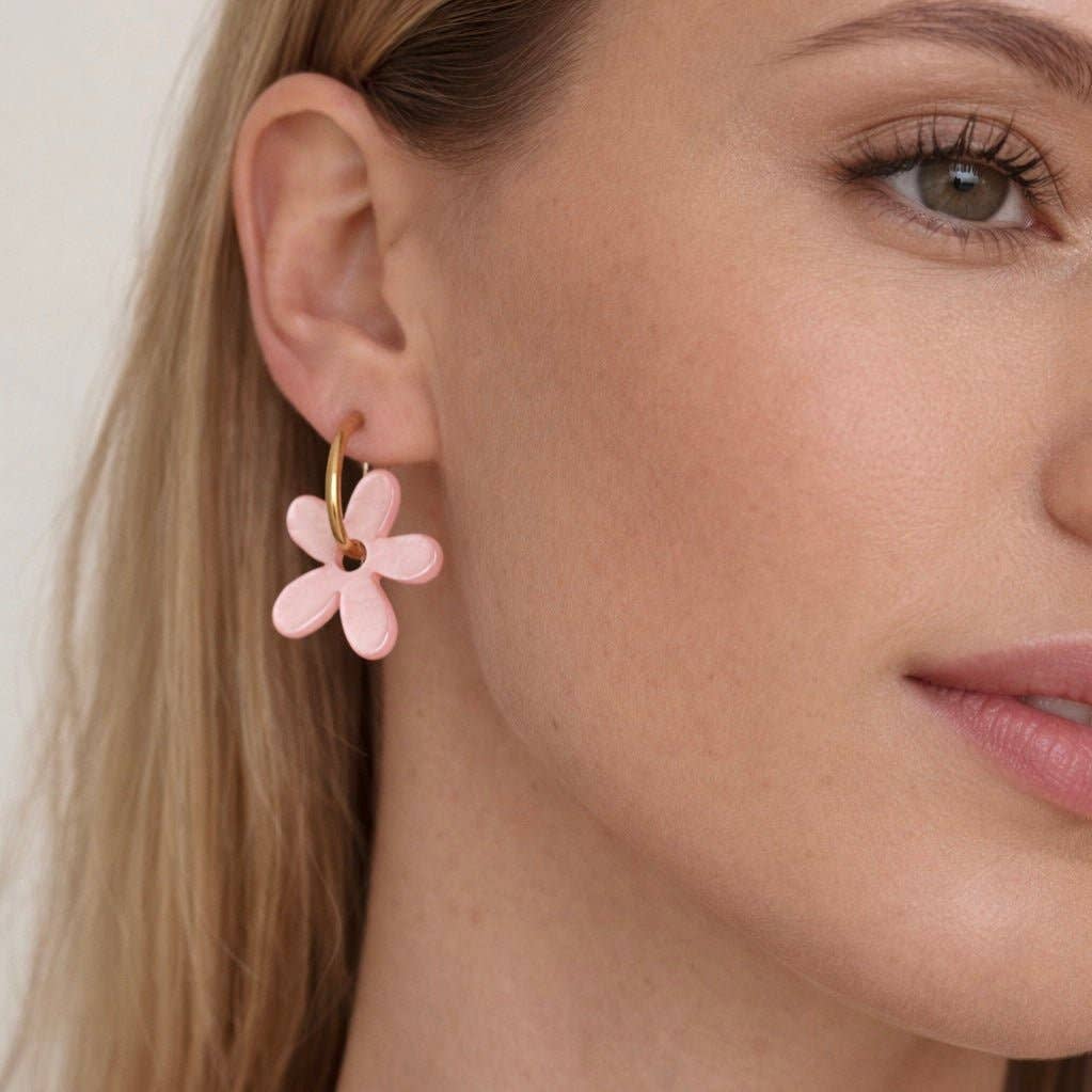 Bloomette – Créoles Fleurs Rose