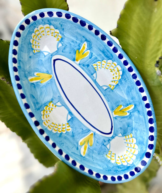 Coquillage Mer Assiette Ovale 30 cm