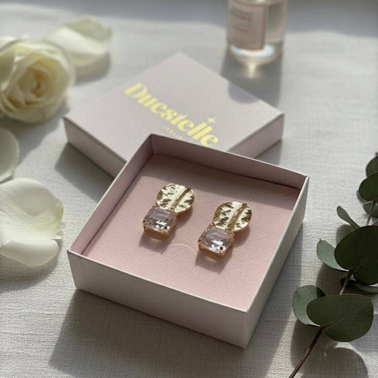 Vitrea – Boucles Or 18K & Verre Transparent