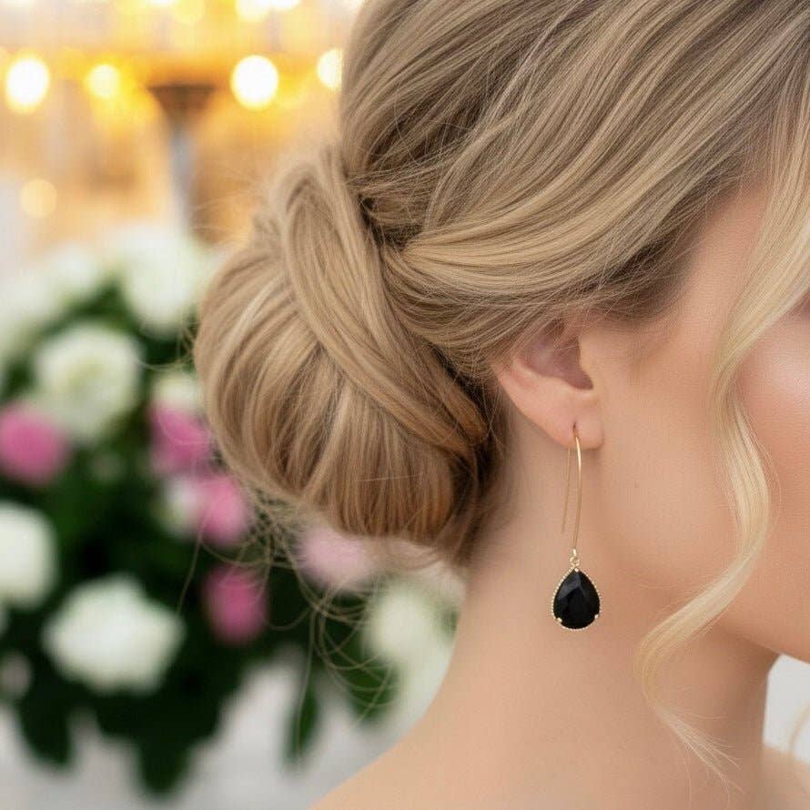Midnight Drops - Boucles d'oreilles longues noires