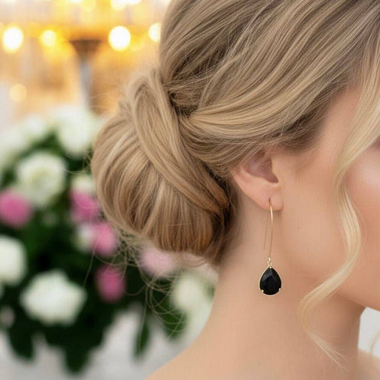 Midnight Drops - Boucles d'oreilles longues noires
