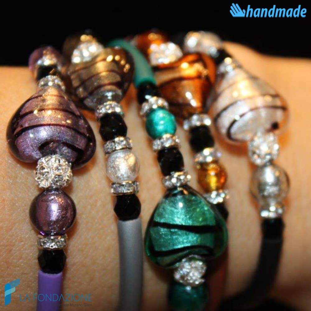 Cupido - Bracelet en verre de Murano: Améthyste