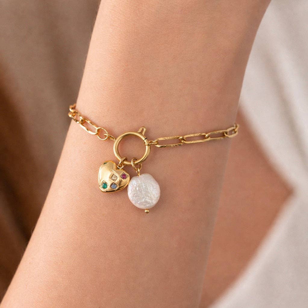 Keshi Amore – Bracelet Acier & Perle Keshi