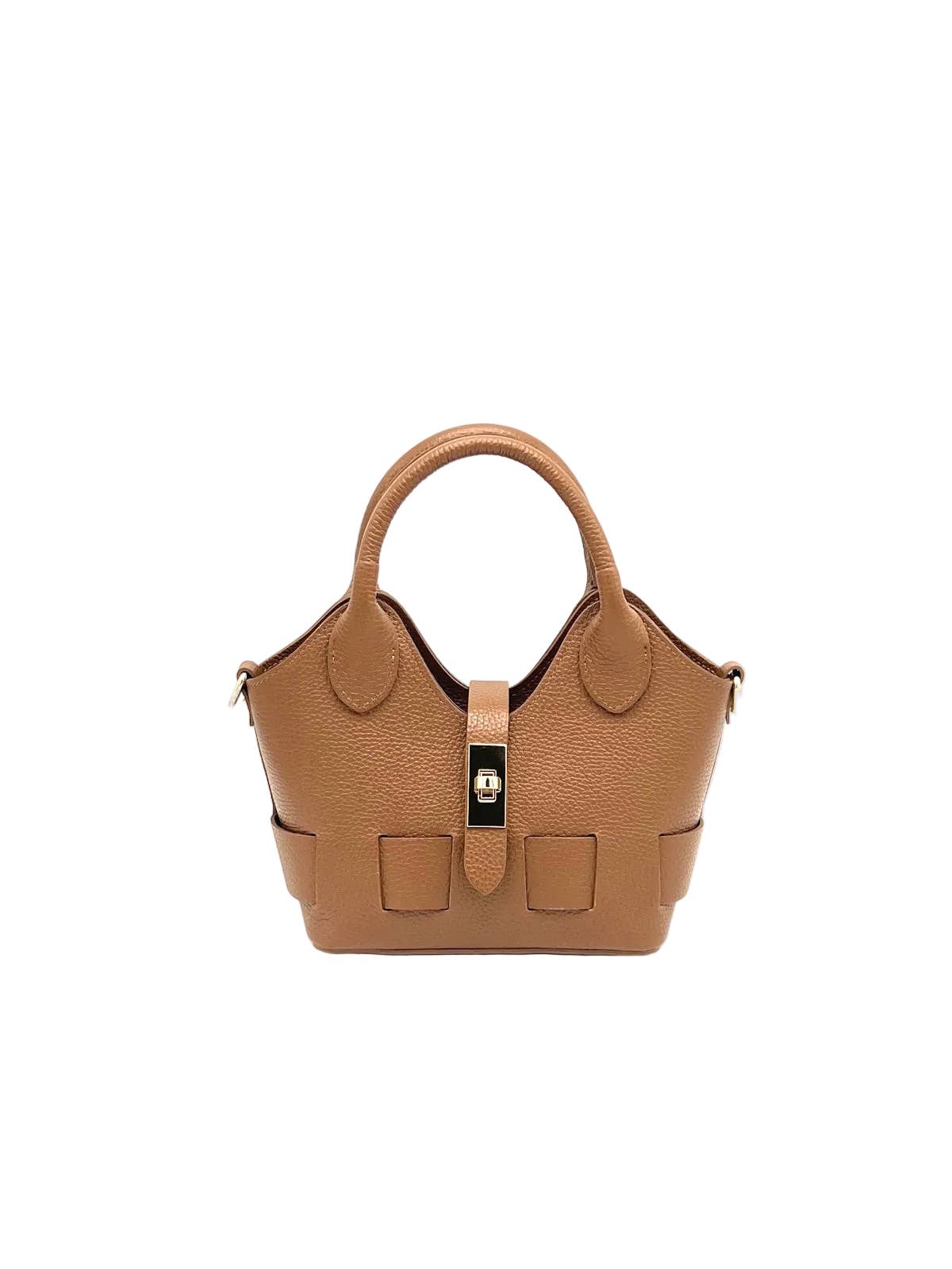 Sac Bandoulière en Cuir Véritable Fait en Italie — Jaune