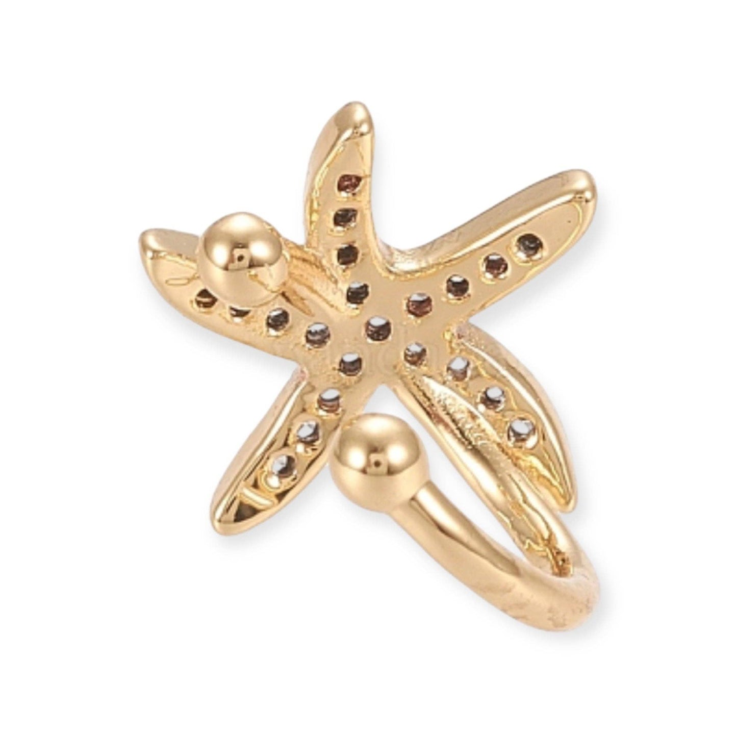 STARFISH – Ear Cuff Étoile de Mer avec Zircons Dorés