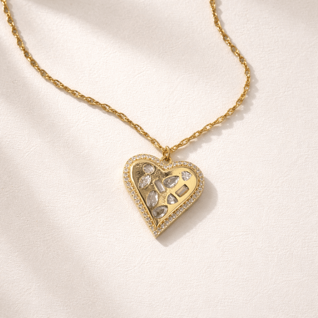 Amorya - Collier cœur avec zircons