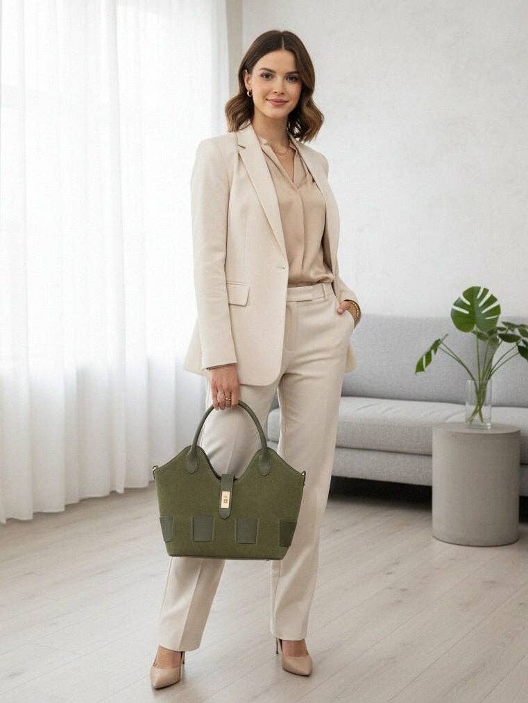 Suie Valentini-Sac à main en cuir suédé , Chocolat
