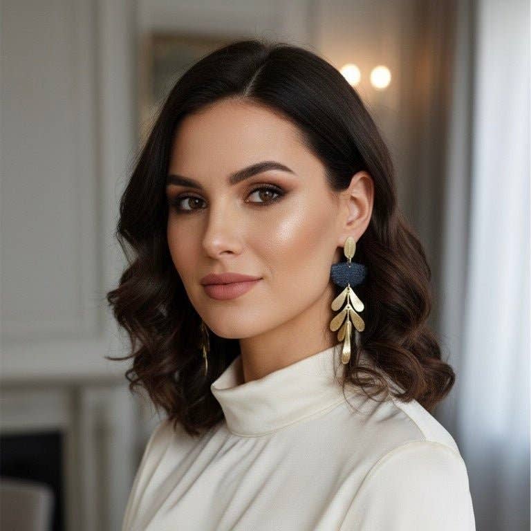 Cassia – Boucles Feuille Plaqué Or 18k Rose