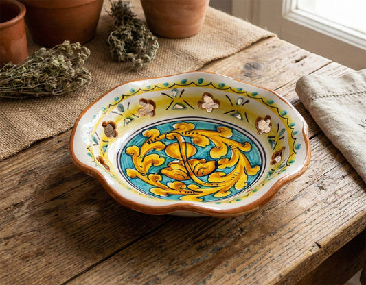 Grand bol en céramique décoré à la main par des céramistes siciliens gianluca art 22