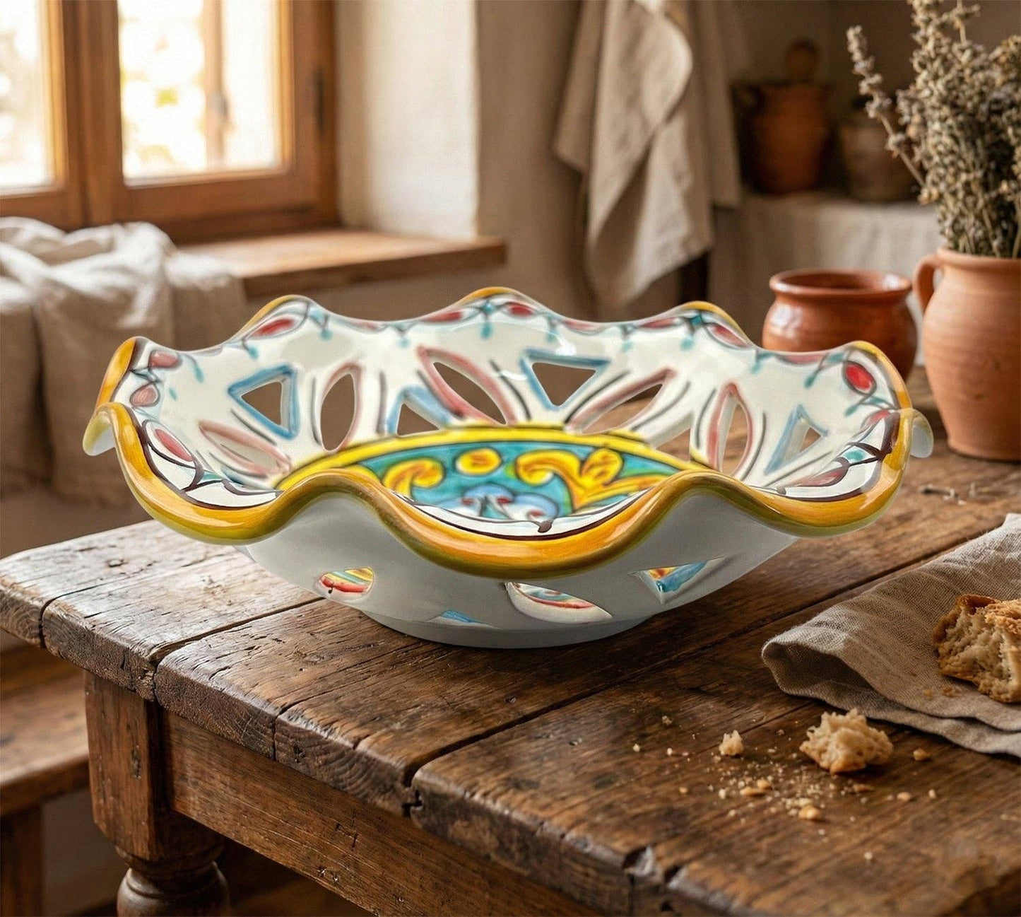 Bol en céramique décoré à la main par des céramistes siciliens gomes art 22