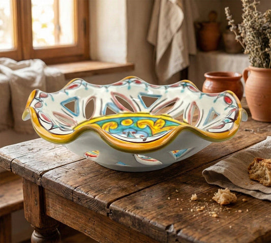 Bol en céramique décoré à la main par des céramistes siciliens gomes art 22