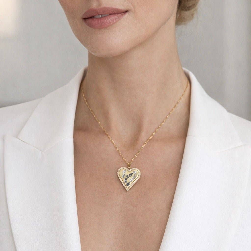 Amorya - Collier cœur avec zircons