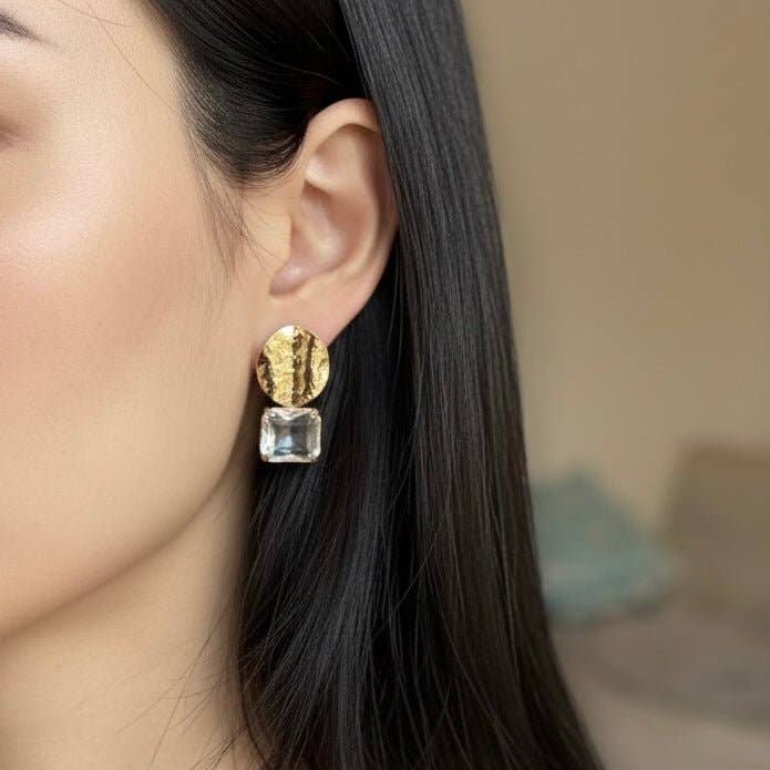 Vitrea – Boucles Or 18K & Verre Transparent