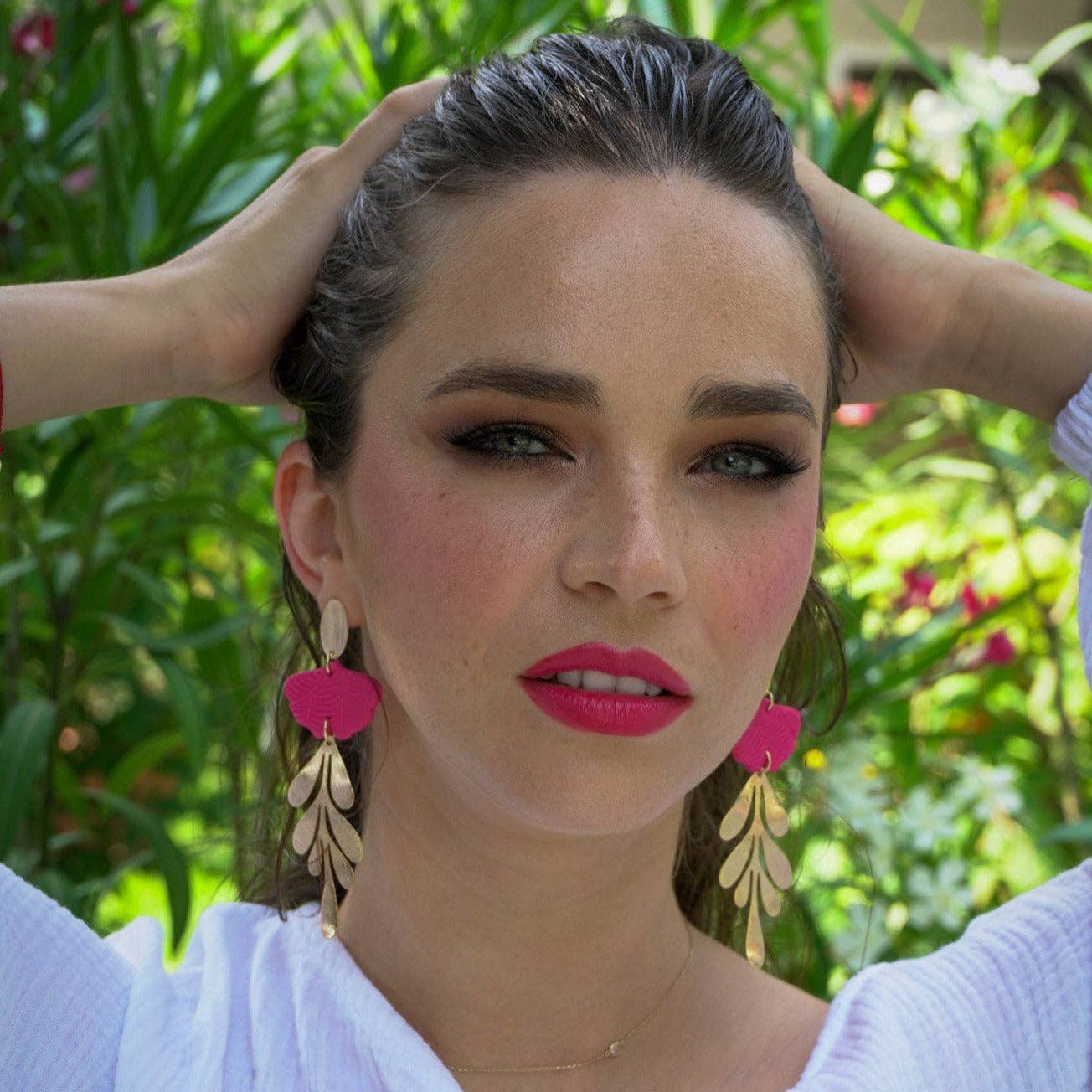 Cassia – Boucles Feuille Plaqué Or 18k Rose