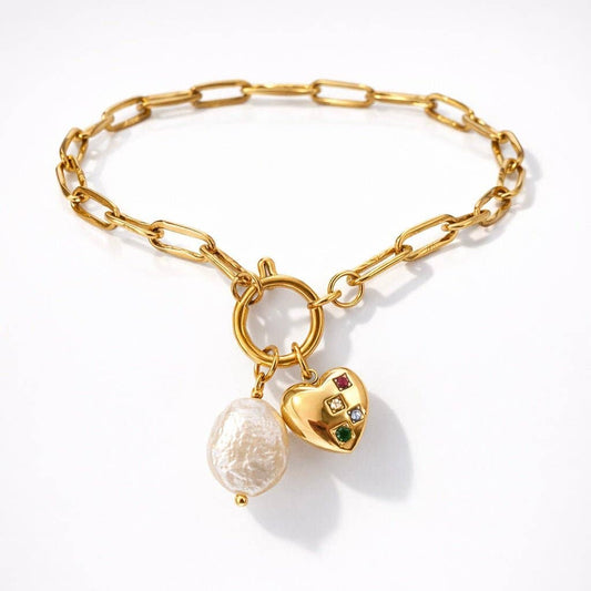 Keshi Amore – Bracelet Acier & Perle Keshi
