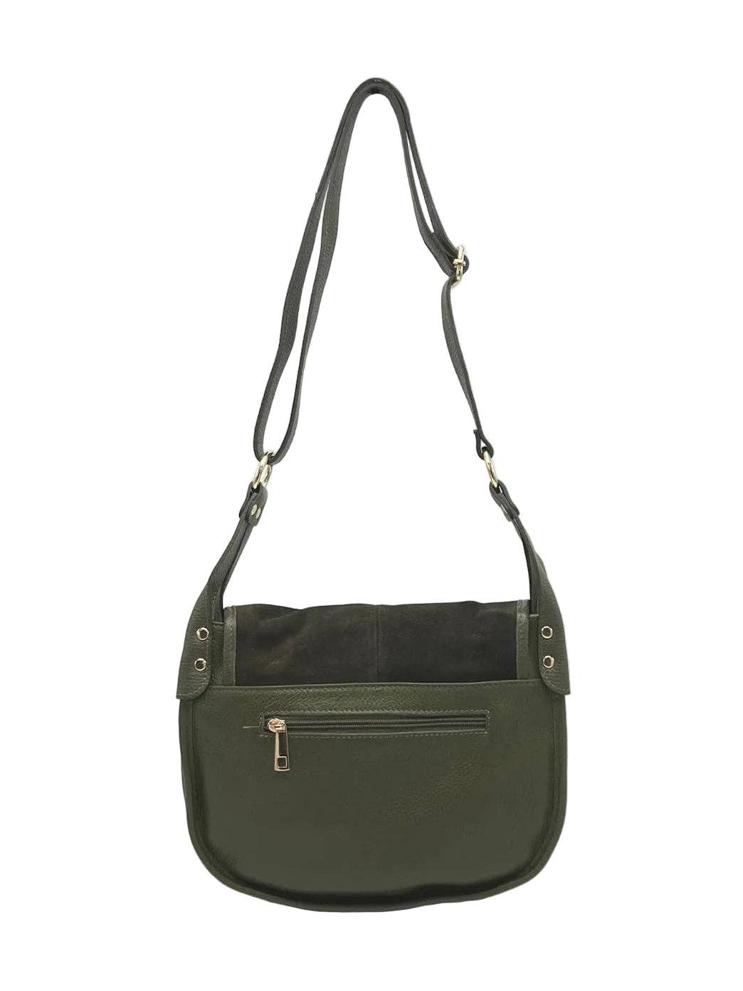 Sac Selle en Cuir Suédé  — Olive