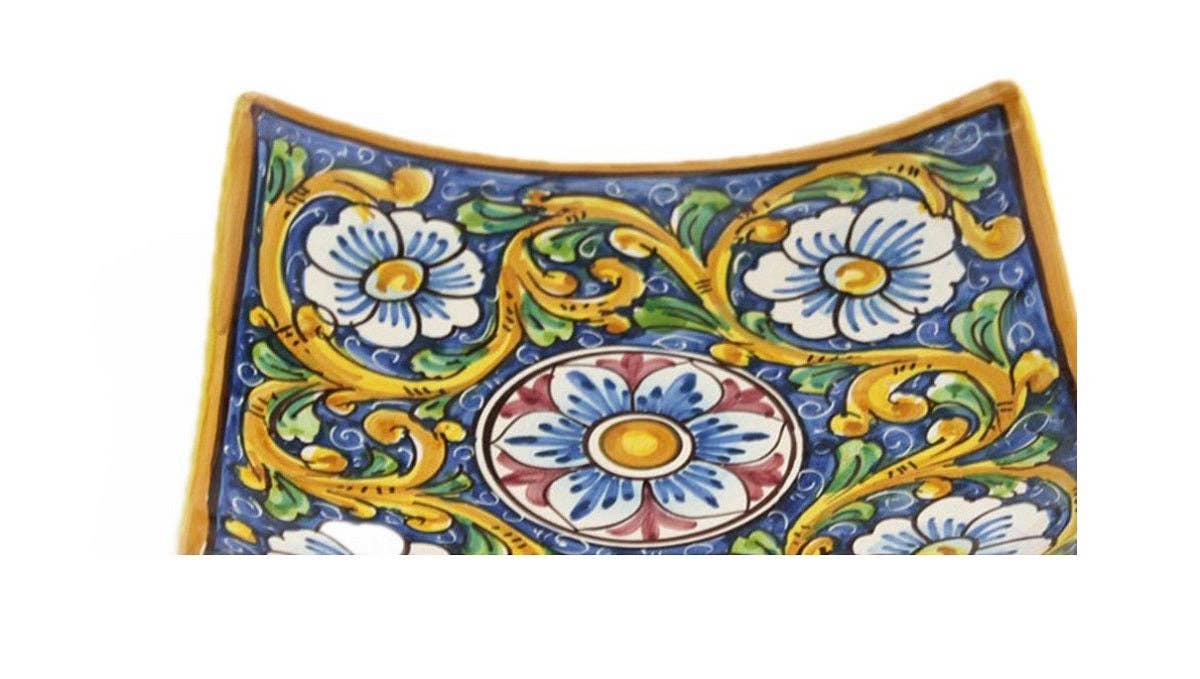 Vide-poche en céramique décorée à la main par des céramistes siciliens baroque art. 26
