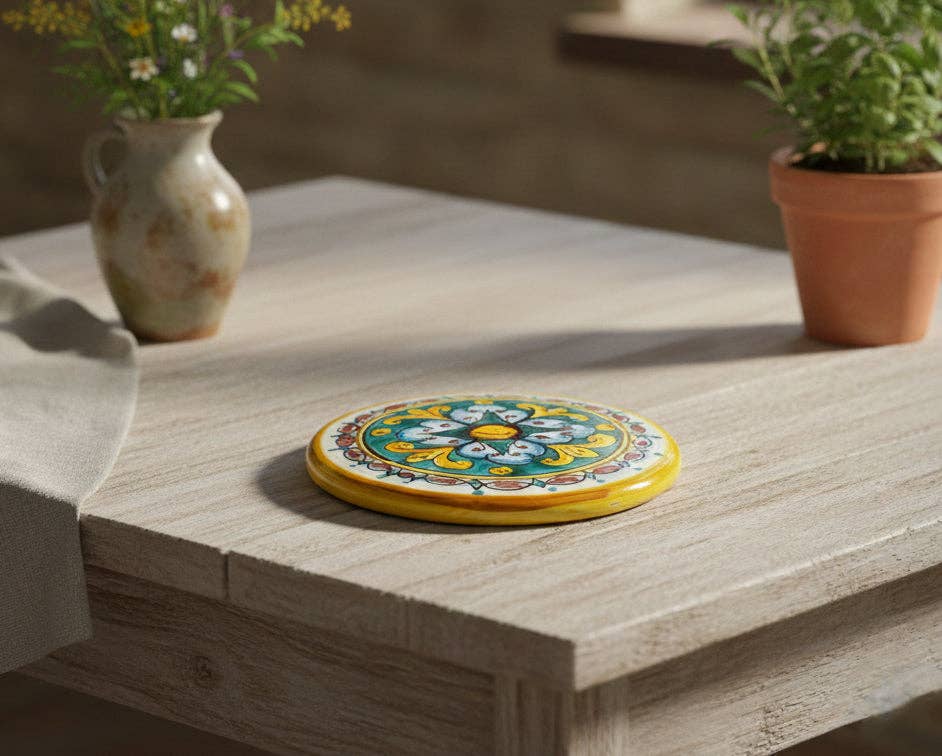 Dessous de plat en céramique décoré à la main par des céramistes siciliens Gomes Art 19