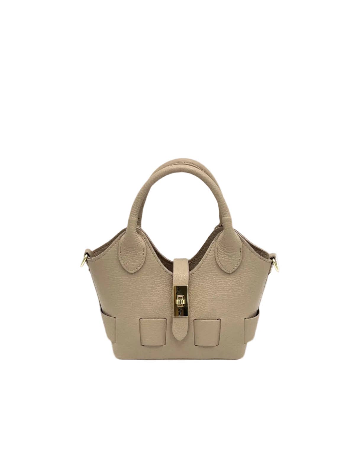 Sac Bandoulière en Cuir Véritable Fait en Italie — Jaune