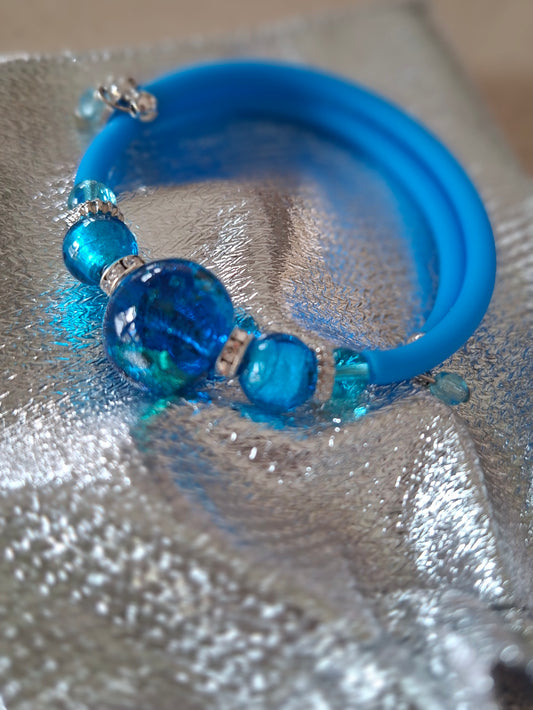 Perla - Bracelet en verre de Murano: Azure