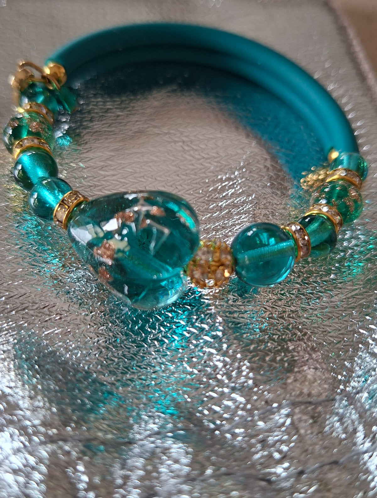 Perla - Bracelet en verre de Murano: Vert d'eau