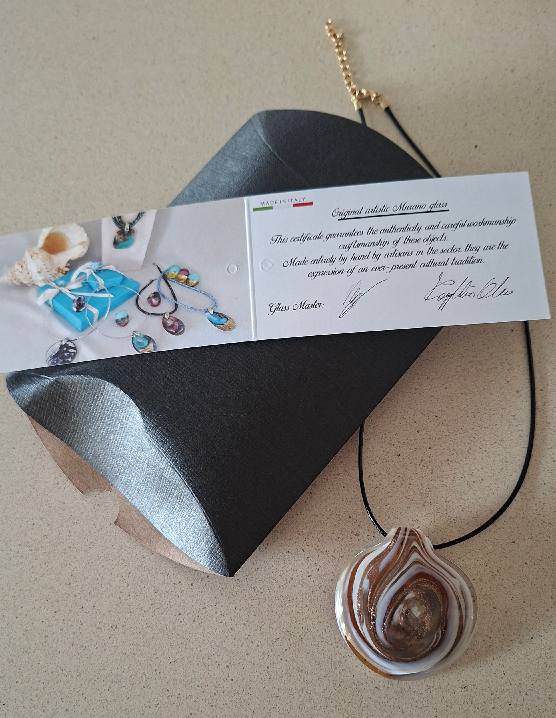 Collier Murano avec certificat d'authenticité et emballage cadeau